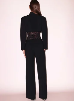 Discount - Zipper Split Hem Pant - Black Pants