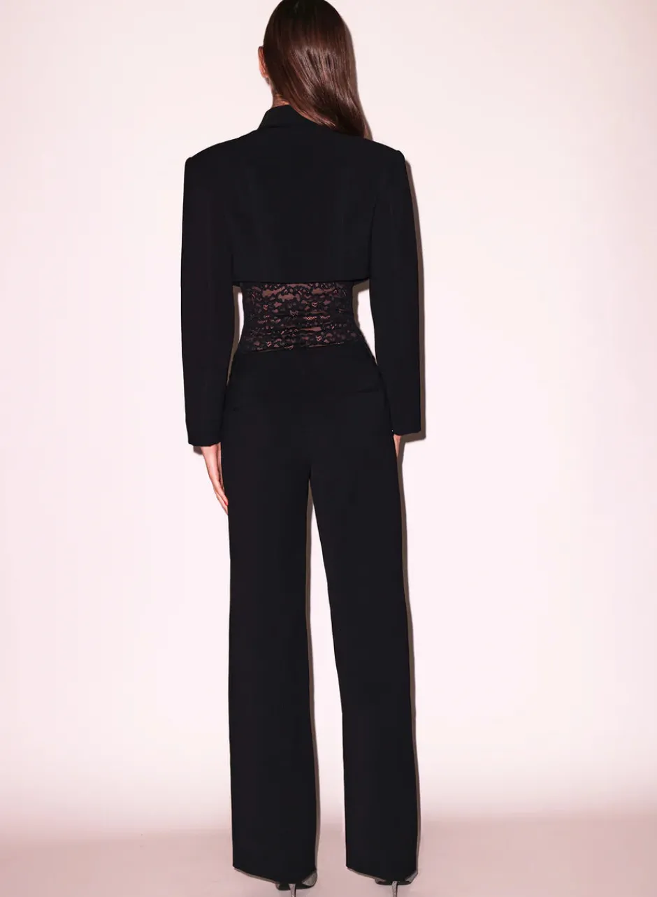 Discount - Zipper Split Hem Pant - Black Pants