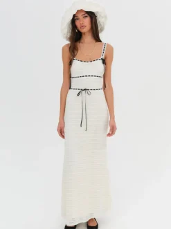 Clearance - Mayfair Crochet Maxi Dress - White Dresses | Long Dresses