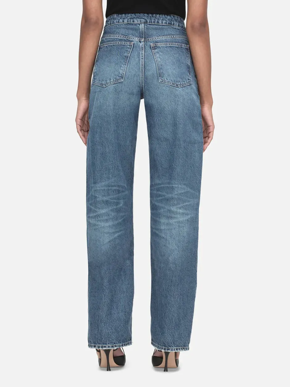 Outlet - Angled Zipper Long Barrel - Pearl District Straight | Denim