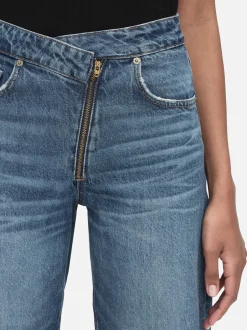Outlet - Angled Zipper Long Barrel - Pearl District Straight | Denim