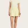 Discount - Adella Crepe Skirt - Pastel Yellow Mini Skirts