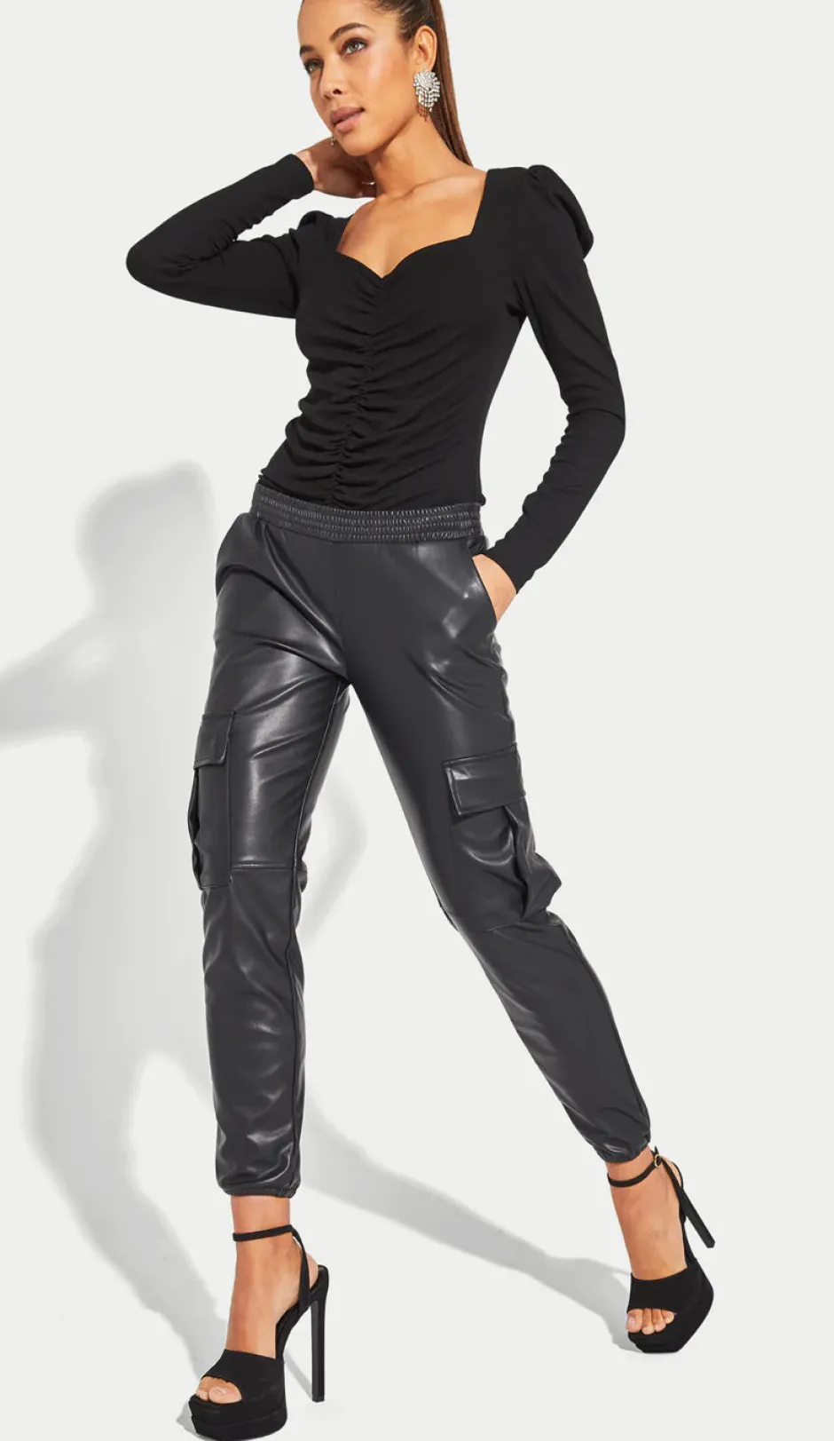 Sale - Aidan Vegan Leather Jogger - Black Pants