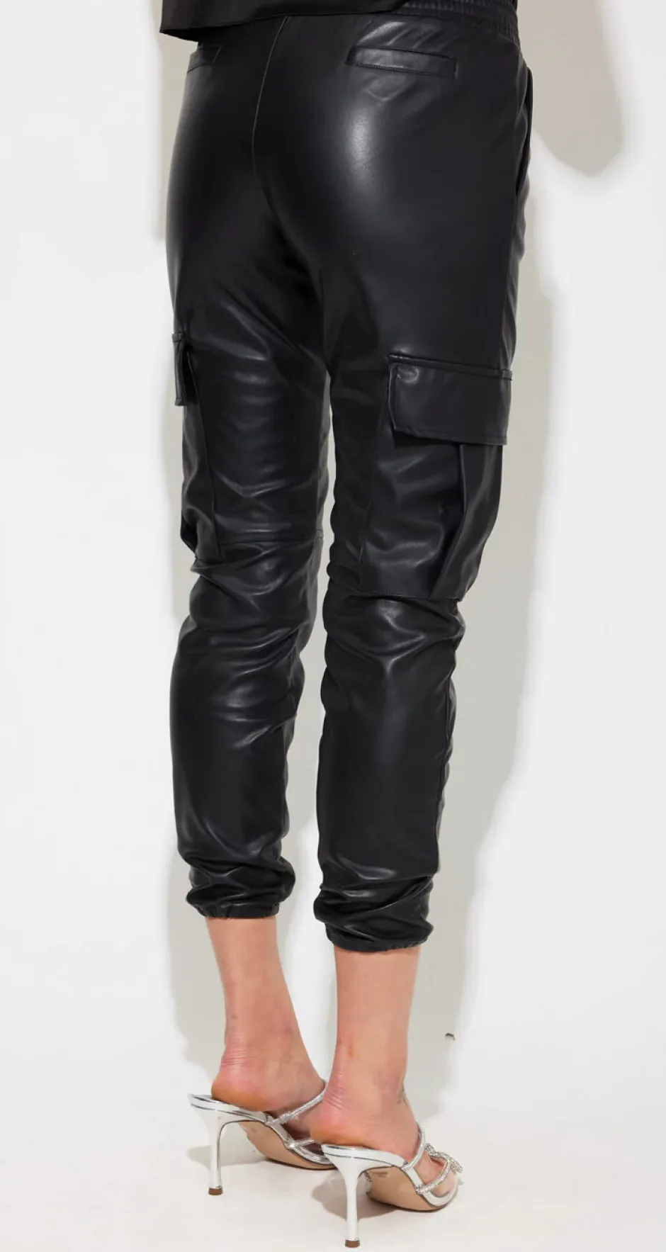 Sale - Aidan Vegan Leather Jogger - Black Pants