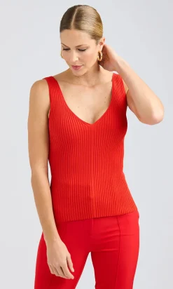 Hot - Andie Sweater Tank - Flame Sweaters & Knits