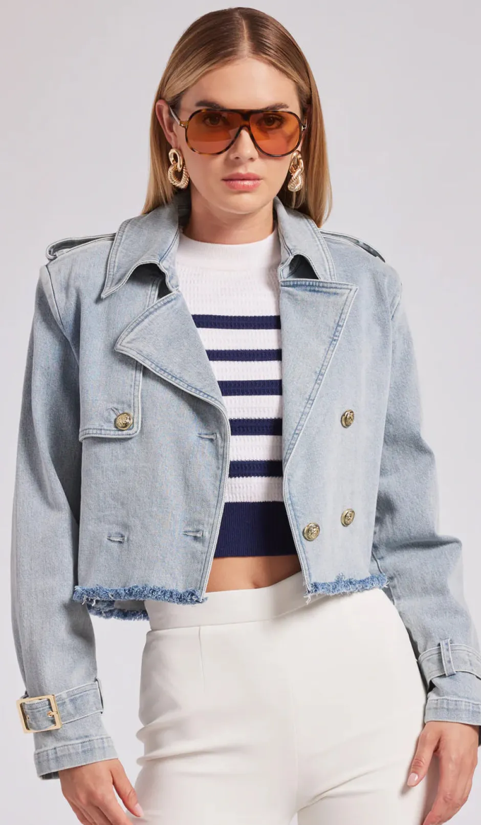 Discount - Camila Denim Trench Coat - Light Blue Denim Jackets | Jackets