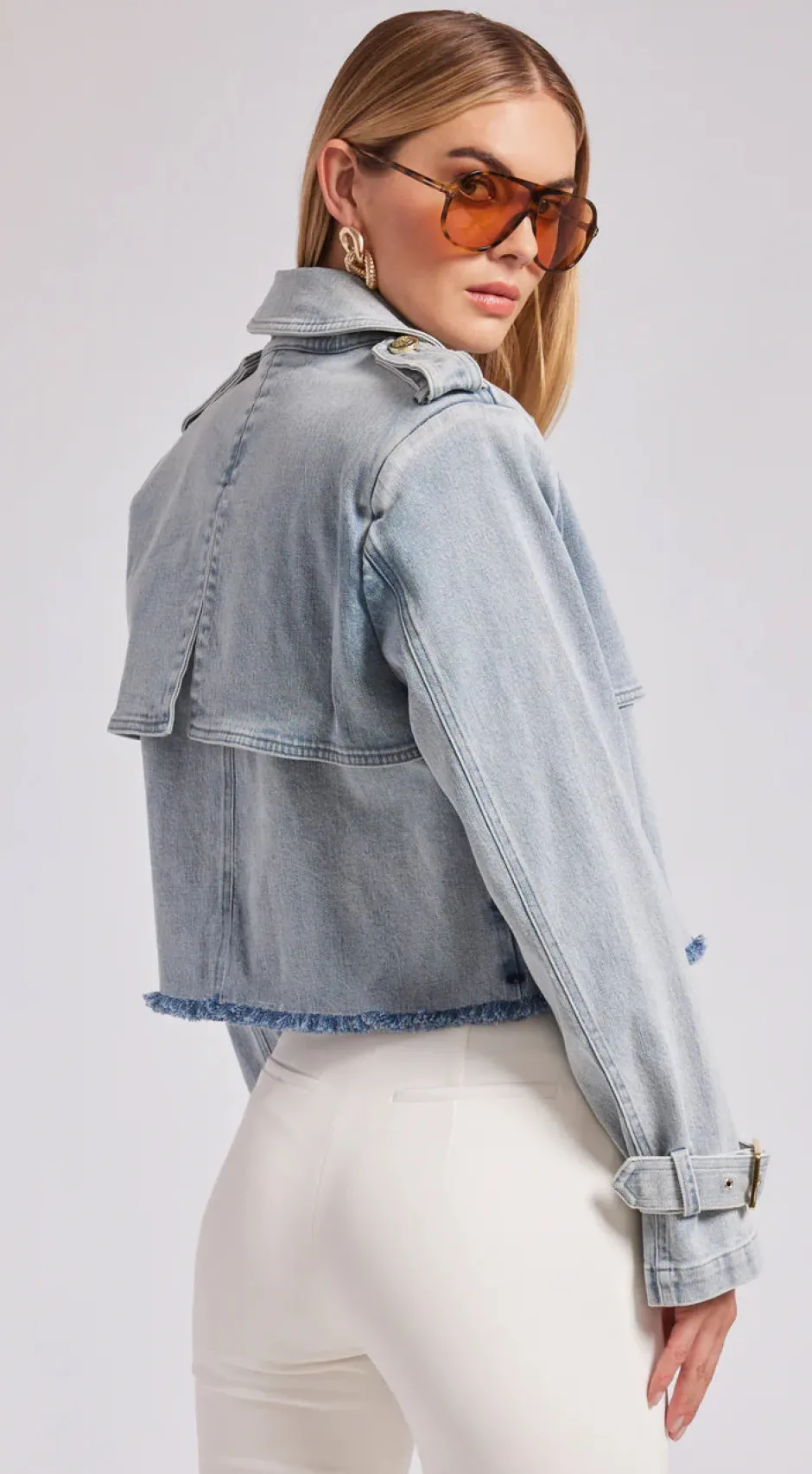 Discount - Camila Denim Trench Coat - Light Blue Denim Jackets | Jackets