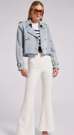 Discount - Camila Denim Trench Coat - Light Blue Denim Jackets | Jackets