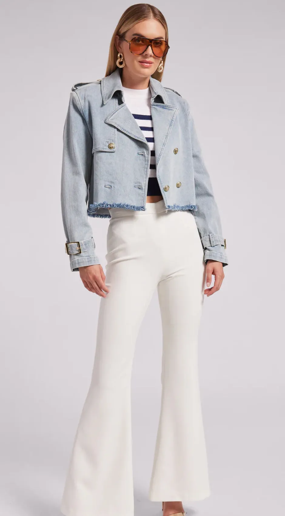 Discount - Camila Denim Trench Coat - Light Blue Denim Jackets | Jackets