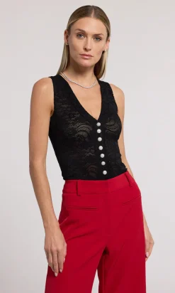Fashion - Camille Lace Bodysuit - Black Bodysuits