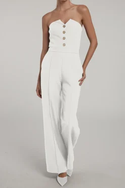 New - Camilo Crepe Jumpsuit - White Pants Jumpsuits | Pants