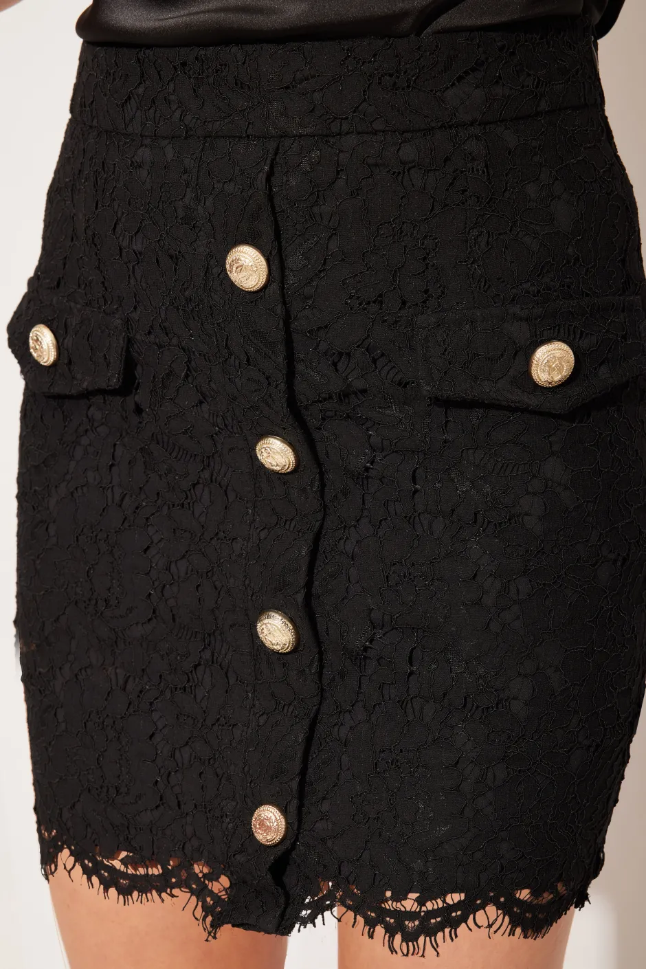 Hot - Chiara Lace Skirt - Black Mini Skirts