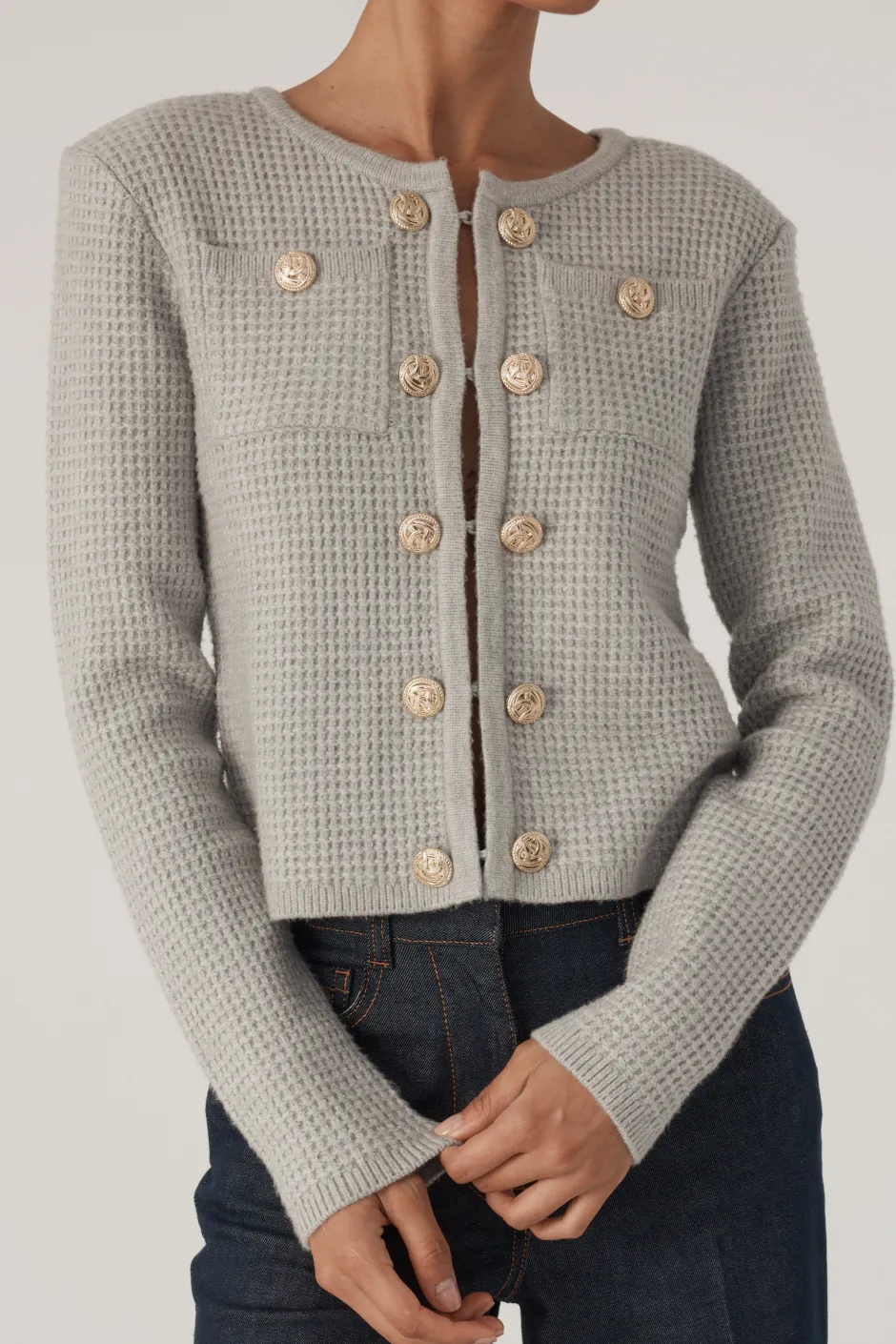 Discount - Cypress Knit Cardigan - Medium Heather Grey Sweaters & Knits