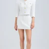 Hot - Daphne Tweed Skirt - White Mini Skirts