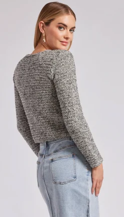 Online - Diana Cardigan - Black Melange Sweaters & Knits