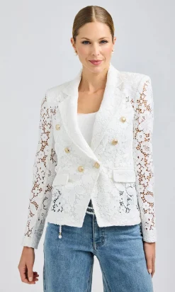 Online - Eliza Lace Blazer - White Blazers