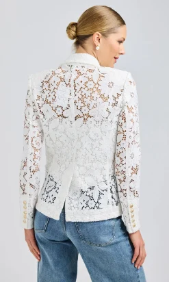 Online - Eliza Lace Blazer - White Blazers