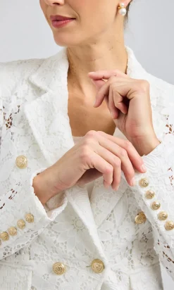 Online - Eliza Lace Blazer - White Blazers