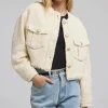 Best - Emille Tweed Bomber Jacket - Cream Blazers