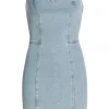 Fashion - Idara Crystal Denim Strapless Minidress - Light Blue Dresses