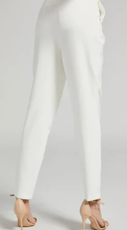 Hot - Jenise Crepe Pant - White Pants