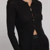 Online - Jillian Rib Cardigan - Metallic Black Sweaters & Knits