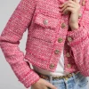 Online - Karson Tweed Blazer - Hot Pink/White Blazers
