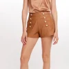 Clearance - Lambert Vegan Leather Short - Chocolate Shorts