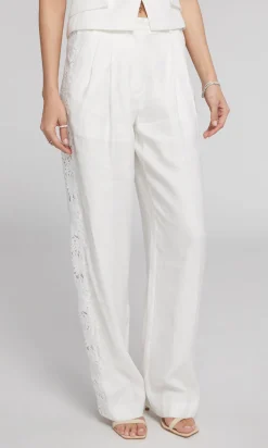 Hot - Lara Lace Combo Pants - Ecru Pants