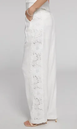 Hot - Lara Lace Combo Pants - Ecru Pants