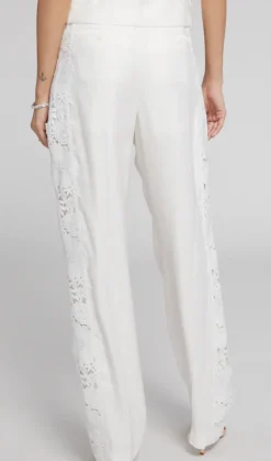 Hot - Lara Lace Combo Pants - Ecru Pants