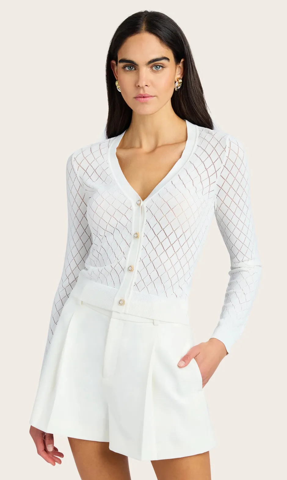 New - Leisha Cardigan - White Sweaters & Knits