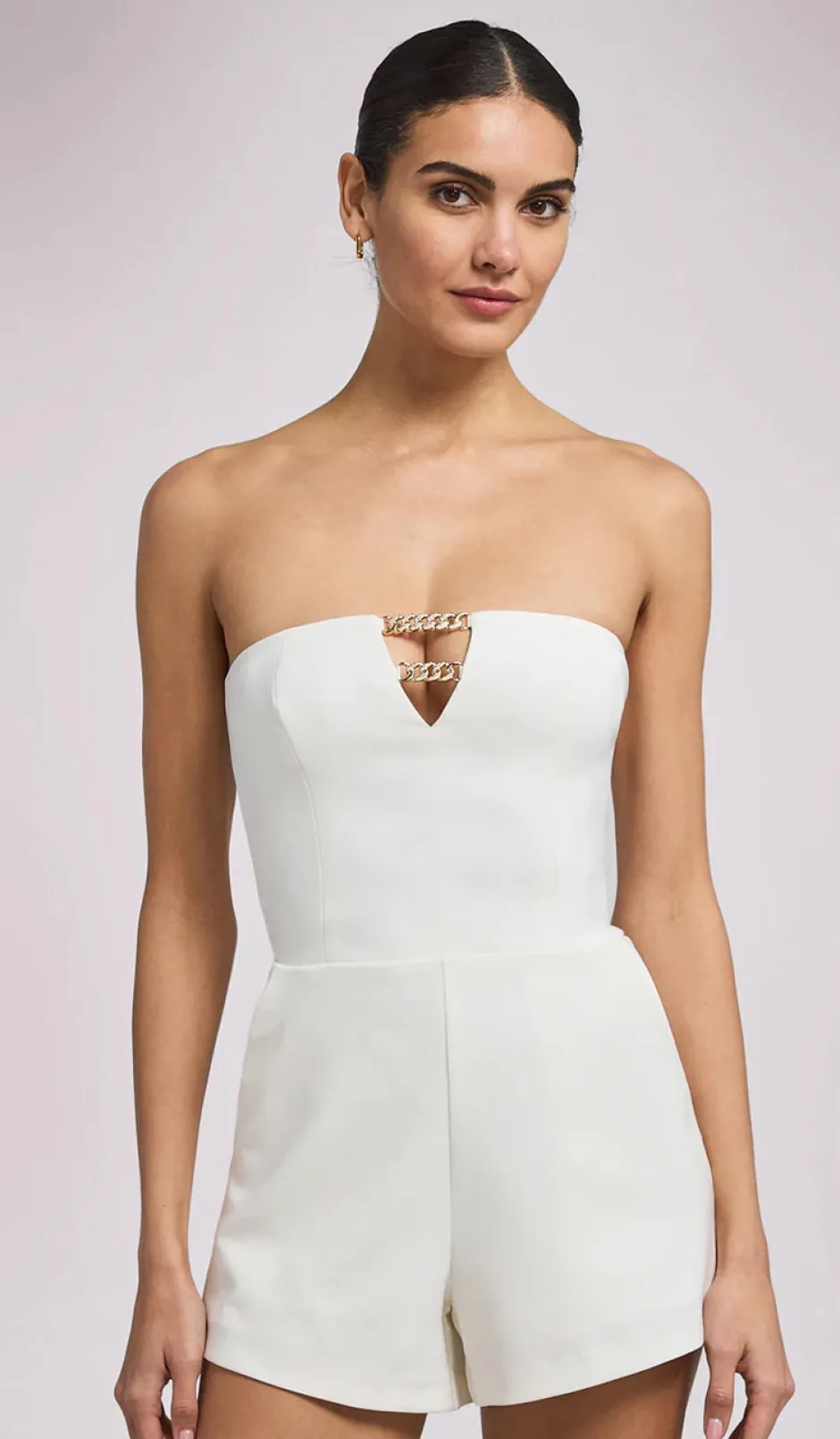 Online - Liz Crepe Romper - White Pants Jumpsuits | Rompers