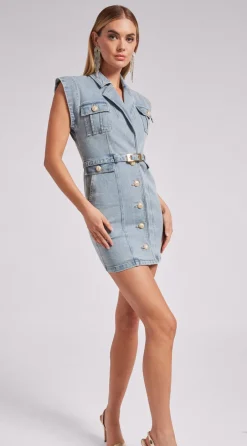 Discount - Luey Denim Dress - Light Blue Dresses | Mini Dresses