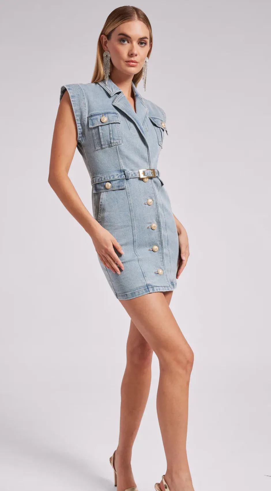 Discount - Luey Denim Dress - Light Blue Dresses | Mini Dresses