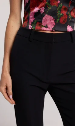 Outlet - Lynette Crepe Pants - Black Pants