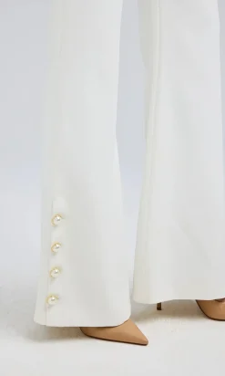 Clearance - Marisa Crepe Pants - White Pants