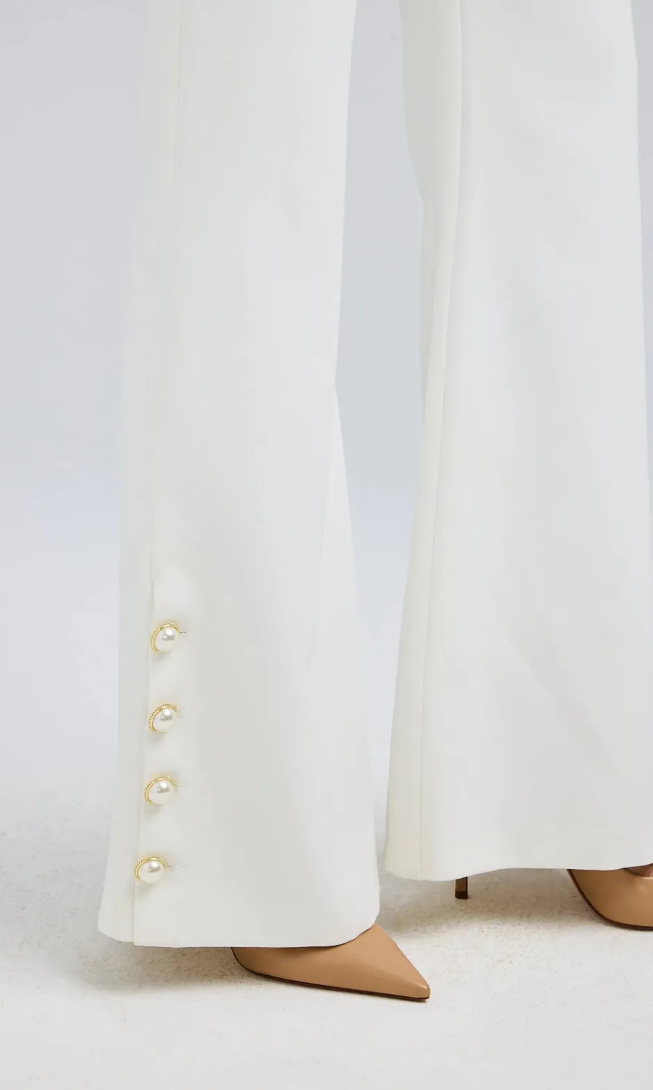 Clearance - Marisa Crepe Pants - White Pants