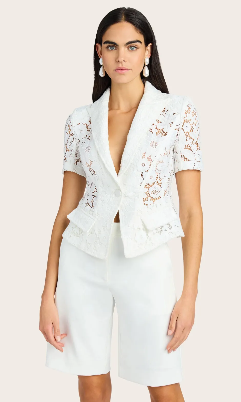 New - Melbourne Lace Blazer - White Blazers