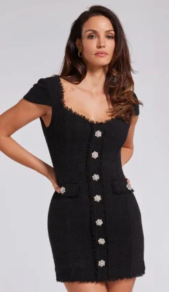 Sale - Mikayla Tweed Dress - Black Dresses | Mini Dresses