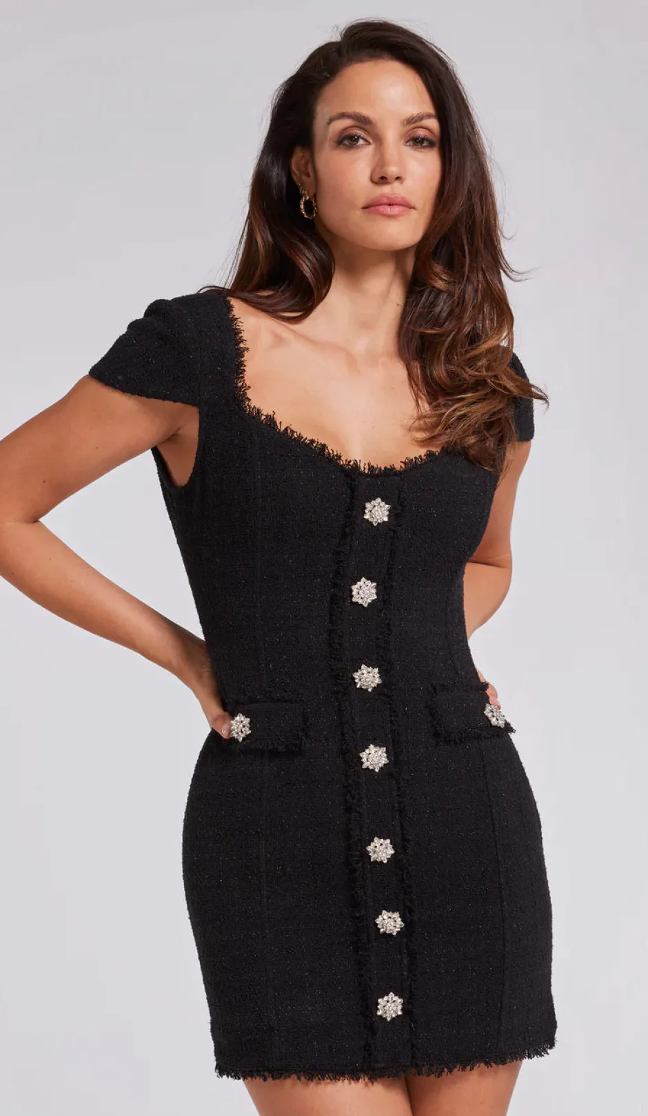 Sale - Mikayla Tweed Dress - Black Dresses | Mini Dresses