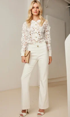 Sale - Nellie Crepe Pants - White Pants
