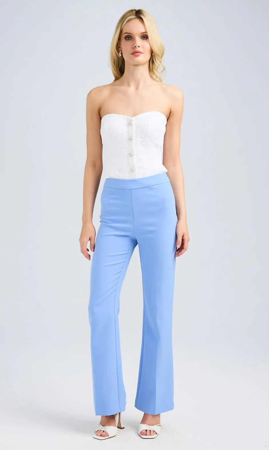 Online - Nellie Crepe Pants - Periwinkle Pants