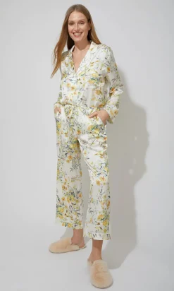 Outlet - Nikki Pajama Set - Marigold Bloom White Intimates