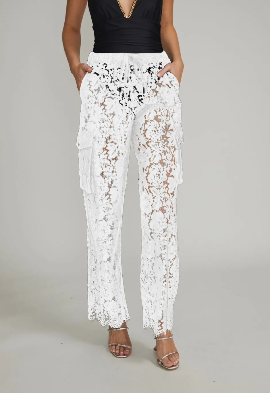 Best - Palmer Lace Cargo Pant - White Coverups | Pants