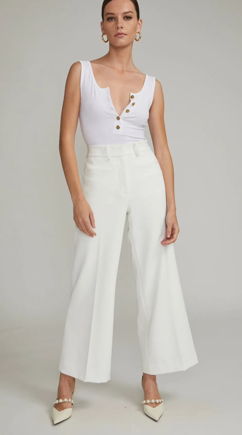 Discount - Rayne Crepe Pants - White Pants