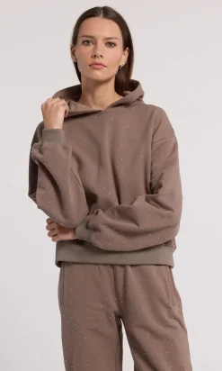 Online - Renae Crystal Hoodie - Truffle Sweaters & Knits