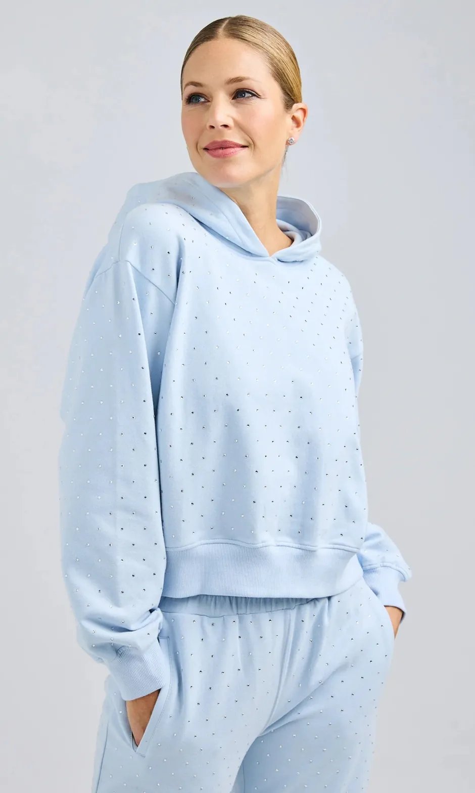 Fashion - Renae Crystal Hoodie - Opal Sweaters & Knits