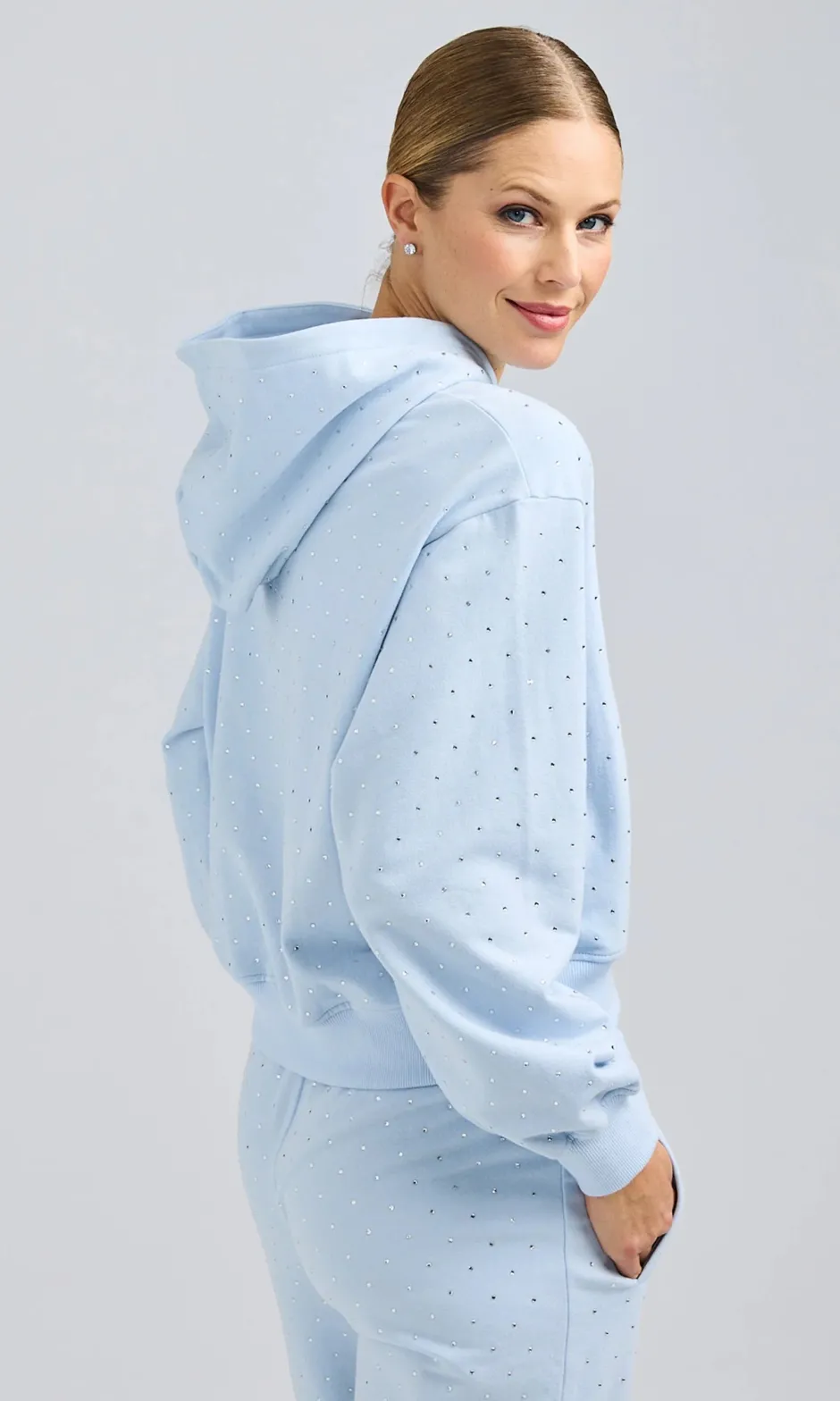 Fashion - Renae Crystal Hoodie - Opal Sweaters & Knits