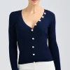 Sale - Renata Cardigan - Navy/White Sweaters & Knits